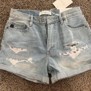 KanCan Blue Distressed Jean Shorts High-Waisted